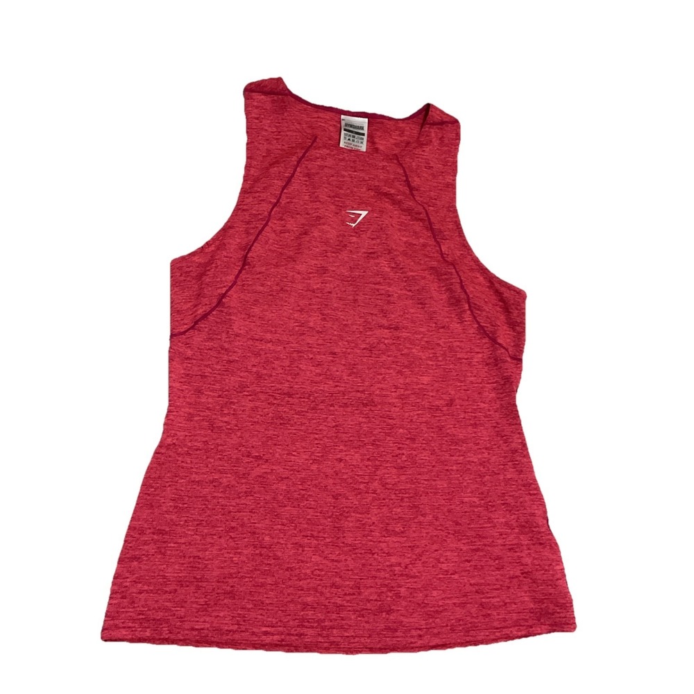 Gymshark Tank Top Women's Size S Pink Marl Racerback Stretch Shirt‎ Workout Gym